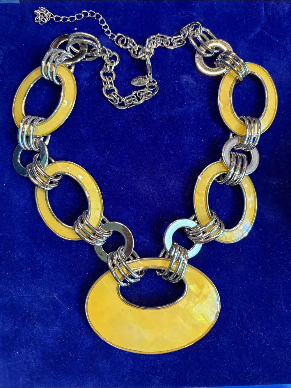 Lia Sophia Necklace Yellow Mother of Pearl River Shell